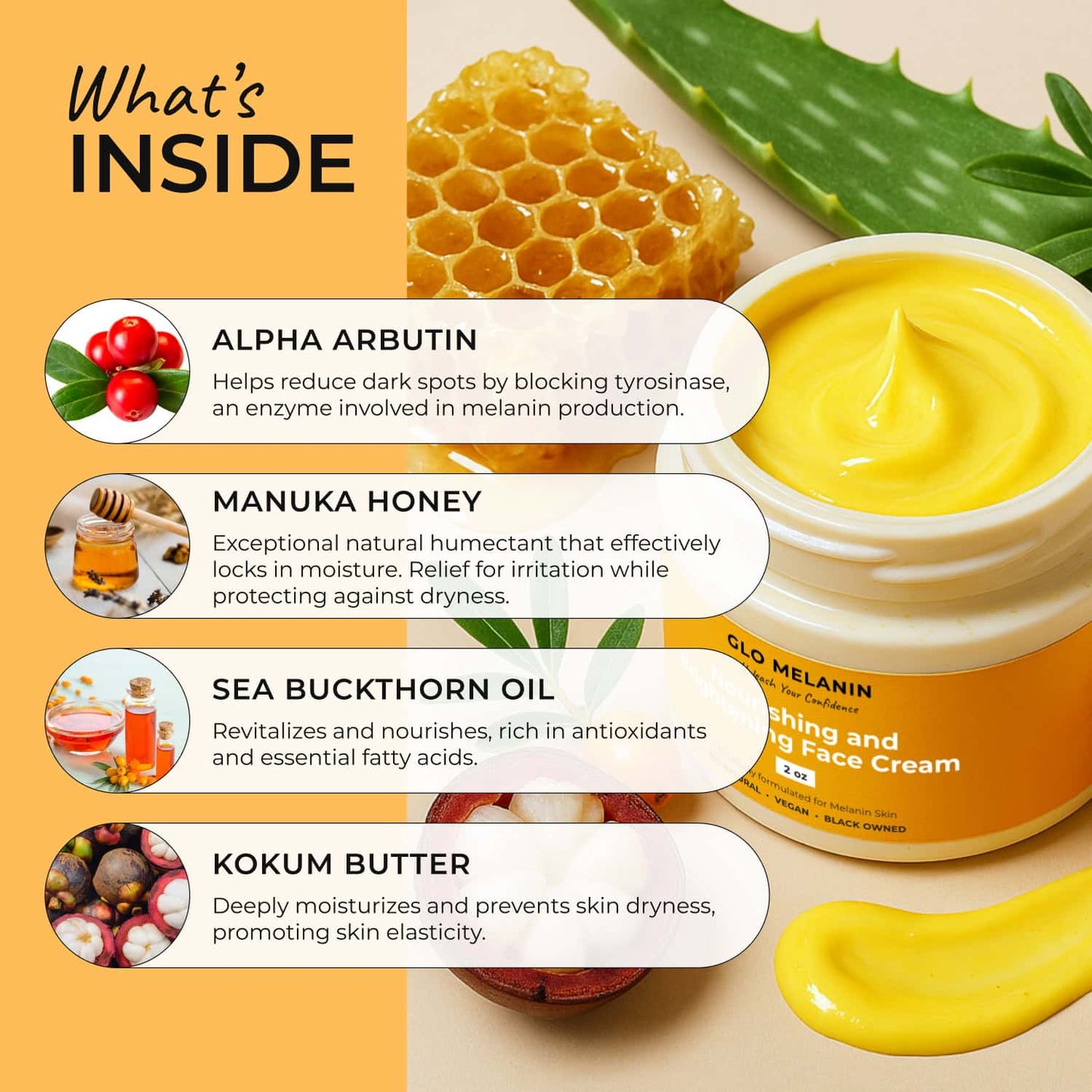 Nourishing and Brightening Face Cream - Glo Melanin