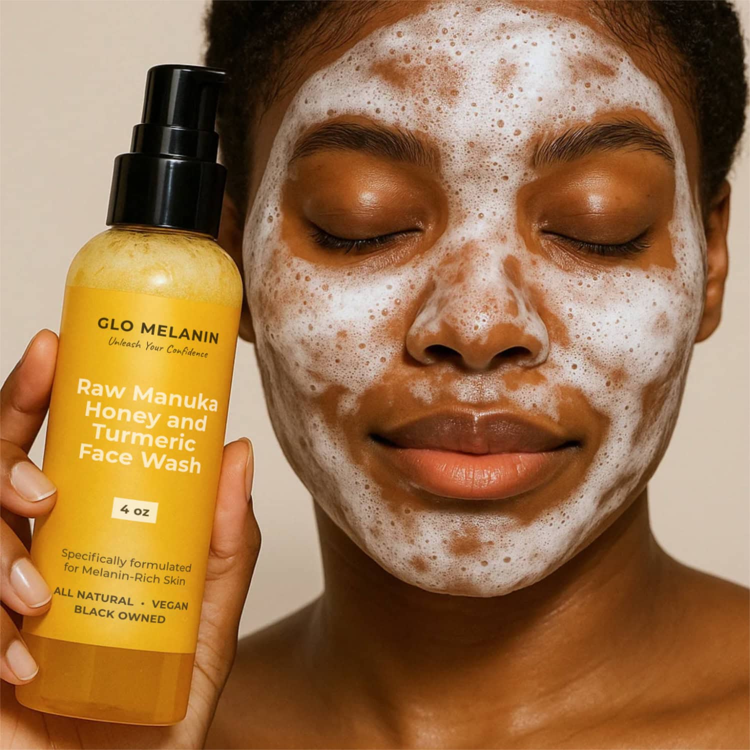 Raw Manuka Honey and Turmeric Face Wash - Glo Melanin