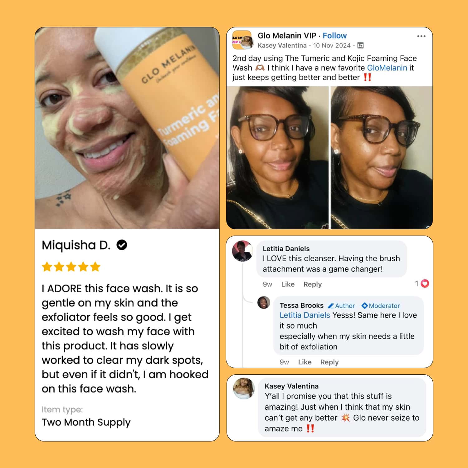 Turmeric and Kojic Foaming Face Wash - Glo Melanin