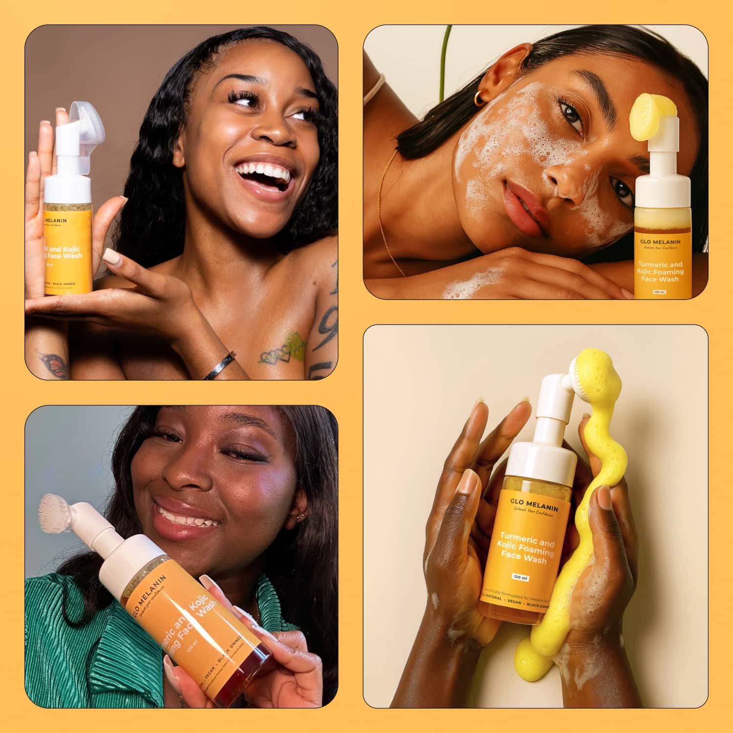 Turmeric and Kojic Foaming Face Wash - Glo Melanin
