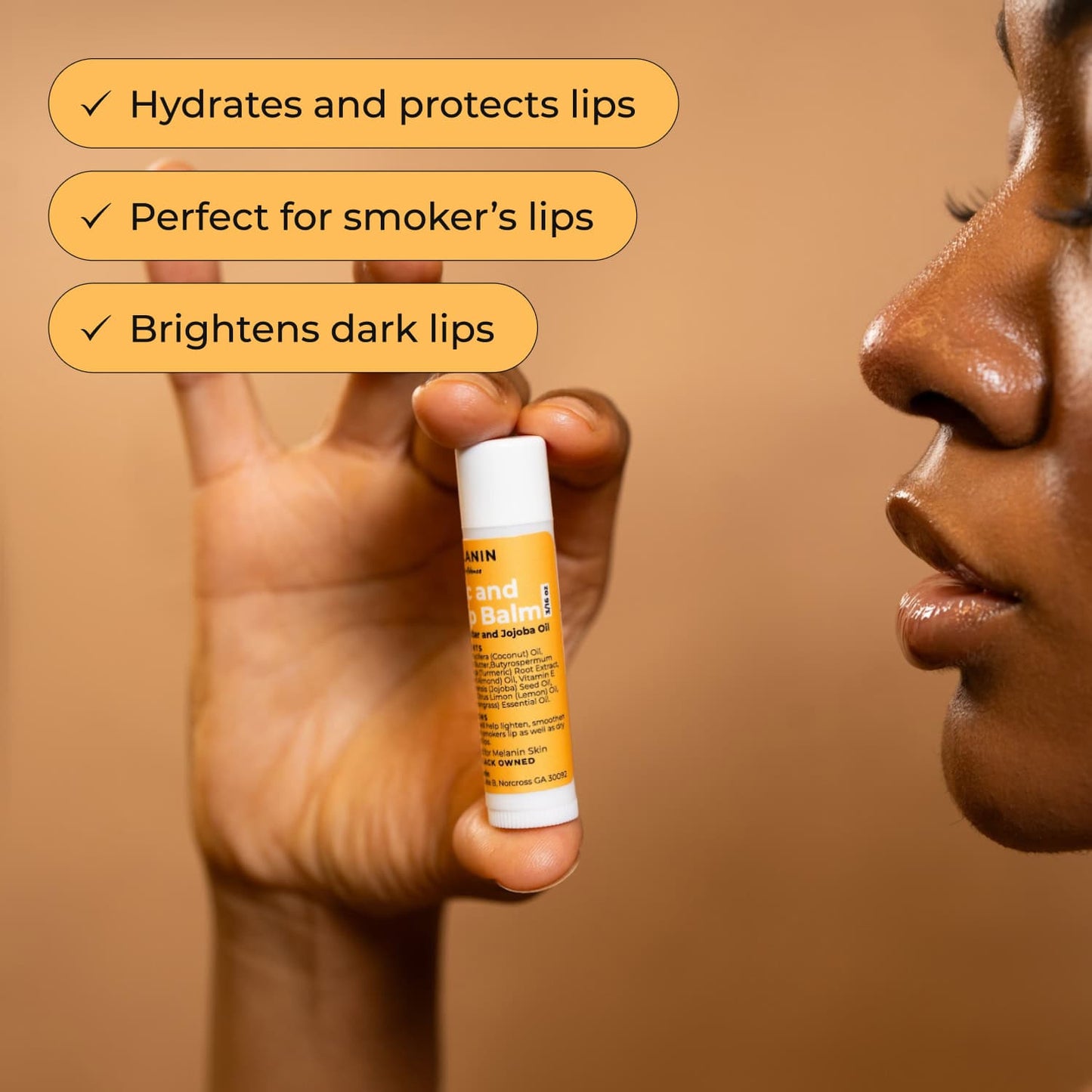 Turmeric and Lemon Lip Balm (for Dark Lips) - Glo Melanin