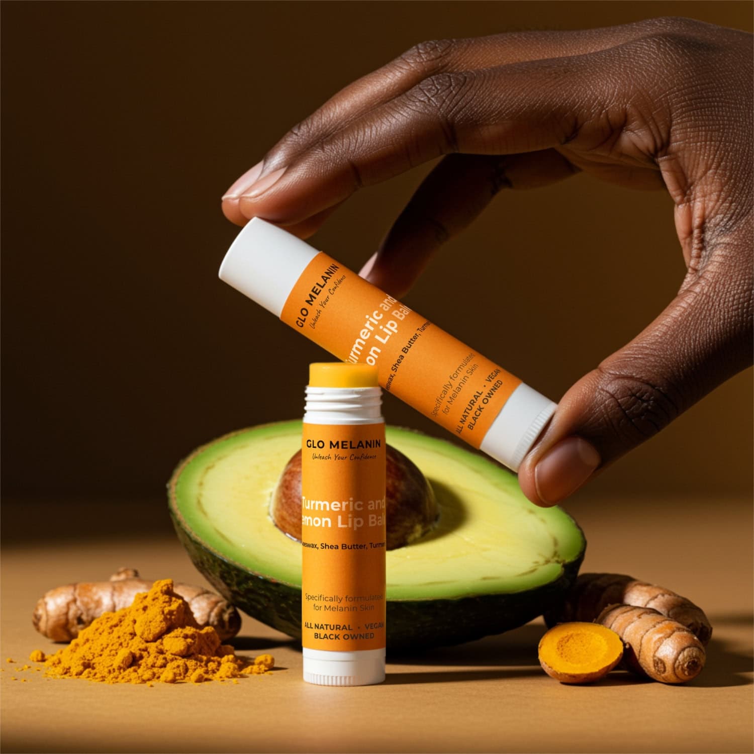 Turmeric and Lemon Lip Balm (for Dark Lips) - Glo Melanin