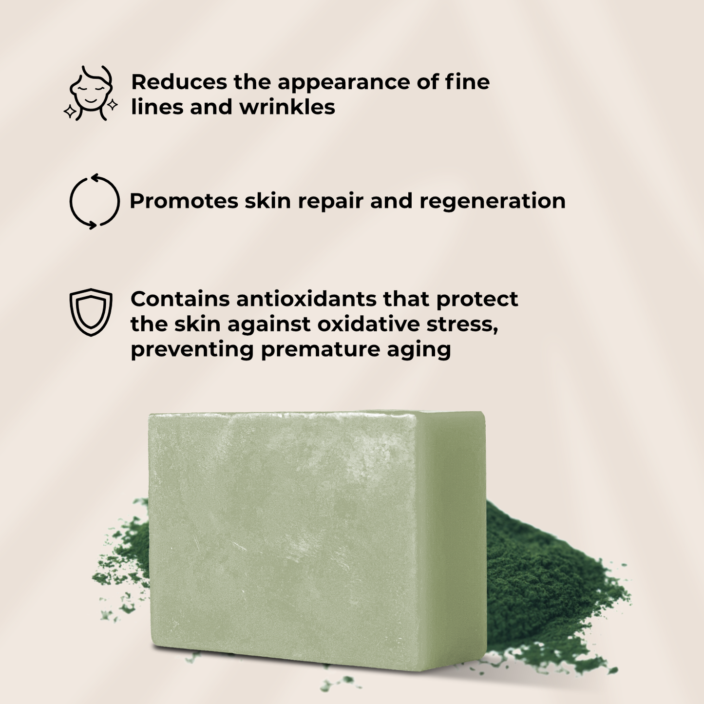 Moringa Anti-Aging Soap (with Spirulina & Mushroom Peptide)