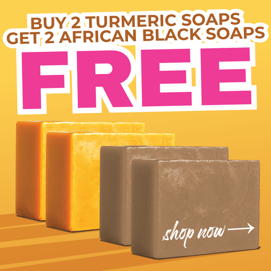 2 Turmeric Soaps + 2 African Black Soaps